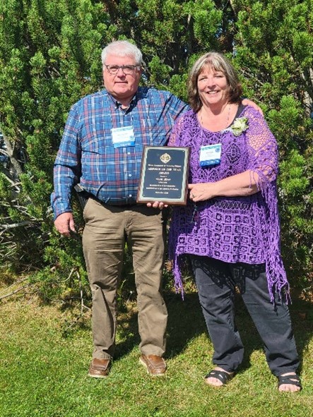 Pictured is MAAO President, Lewis Cousins, and Assessor of the Year, Ruth Birtz